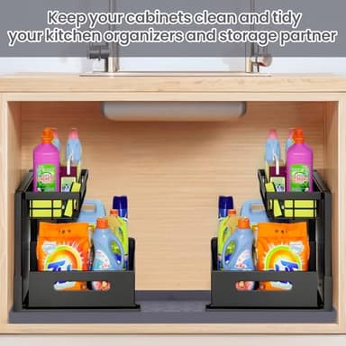 Ruinovate Under Sink Mat for Kitchen Waterproof, 34" x 22" Sink Protectors for Organizers and Storage, Silicone Mats for Kitchen Counter, Under The Sink Organizer (Gray) - Image 6