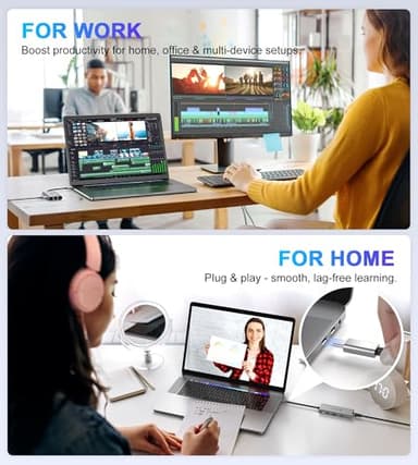 UtechSmart USB C Hub, USB C Ethernet Multiport Adapter, 6 In 1 USB C to HDMI Dock Compatible for Macbook Pro/Air, Chromebook, Dell XPS, HP and Type C Devices (Gigabit Ethernet 100W PD 4K HDMI USB 3.0) - Image 8