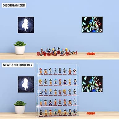 AITEE Acrylic Display Case, Display Cabinet for Mini Funko Pop Figures, Dust-Proof Clear Wall Mounted or Desktop 5 Layer Storage Mini Toys/Rock Stone, Each Compartment: 15 7/10”L x 3 2/5”W x3 4/5”H - Image 5