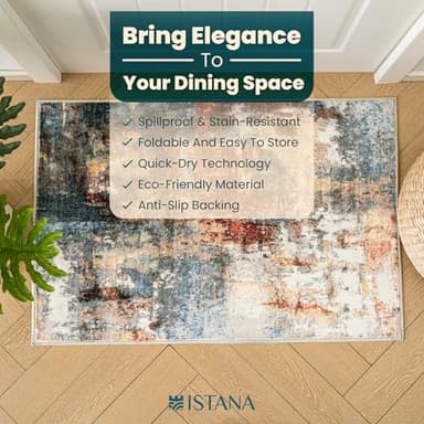 Istana 2x3 Area Rug - Multi/Red Boho Rugs for Living Room 2x3 - Foldable Small Rugs for Bedroom - Stain Resistant Washable Rug Non Slip - Eco-Friendly Area Rugs Indoor - Image 6