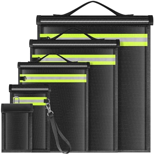Lulrsay 5 Pack Faraday Bags EMP Proof,Faraday Bags for Laptops Tablets Phones Car Keys,Faraday Cage with Handle&Reflective Strip,EMP bags Faraday Pouch for Electronics Fireproof Waterproof - Image 1