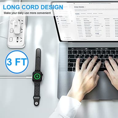 Apple Watch Fast Smart iWatch Charger 3FT Magnetic Charging Cable with USB C Wall Charger for Ultra2/Ultra/Series 9/8/7/SE/6/5/4/3/2/1 - Image 6
