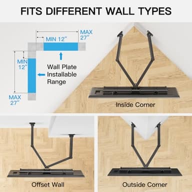 PERLESMITH Corner TV Wall Mount Full Motion, Corner TV Bracket Fits 37-70 Inch LED, LCD 4K Flat Curved Screen TVs Hold up to 99 lbs, Max VESA 600x400 Tilt, Swivel and Level, PSCLF1 - Image 6