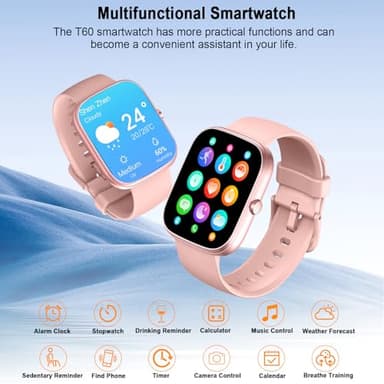 Smart Watch for Women, 2025 HD 1.91" Smartwatch (Answer/Make Call), 112+ Sports Modes Fitness Activity Tracker, Calories/Heart Rate/Sleep Monitor, IP68 Waterproof Step Counter for Android iOS, Pink - Image 6