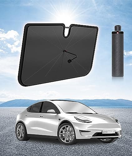 [2025 Upgraded] Windshield Sun Shade Umbrella for Car - [Vinyl Coating] Protect Car Interior from Sun Heat Damage Keep Cool, Sun Visor Cover Foldable Sunshade for Front Window (53" L X 29" W) - Image 1