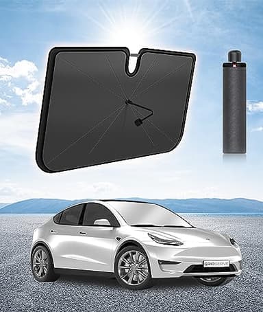 [2025 Upgraded] Windshield Sun Shade Umbrella for Car - [Vinyl Coating] Protect Car Interior from Sun Heat Damage Keep Cool, Sun Visor Cover Foldable Sunshade for Front Window (53" L X 29" W) - Image 1