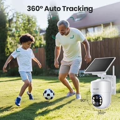 SOLIOM- 5MP Security Cameras Wireless Outdoor, No Subscription,4-Cam Pack, Solar Powered Home Security Camera with 360° Auto Tracking, Pan & Tilt, 3K Color Night Vision,5G & 2.4G Router Compatible - Image 7