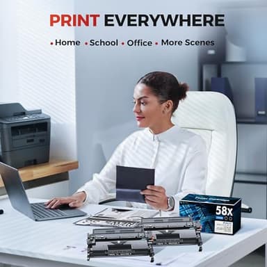 58X CF258X Toner Cartridge Black Replacement for HP 58X CF258X 58A CF258A Compatible with Laserjet MFP M428fdw M428fdn M428dw M404 M428 Pro M404n M404dn M404dw Printer 2 Pack (with Chip) - Image 6