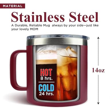 Gifts for Mom from Daughter, Son - Mothers Day Gifts for Mom, Wife, Women - Moms Birthday Gift Ideas, Cool Birthday gifts for Moms, Mothers - Best mom Mug, 14 Oz Stainless Steel moms Coffee Mug - Image 3