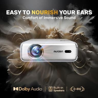 Aurzen EAZZE D1 Smart Projector with WiFi and Bluetooth, Netflix-Officially-Licensed, Auto Focus & Keystone, DoIby Audio, Zoom, Native 1080P Movie, Portable Outdoor Mini Projector, Silver - Image 5