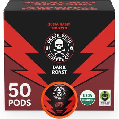 Death Wish Coffee - Dark Roast Single Serve Pods - (50 Count) - Image 1
