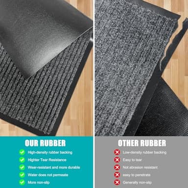 Azadx 2'x4' Indoor Outdoor Door Mat Heavy Duty Front Door Mat Ultra Absorbent Muddy Dirt Resist Welcome Door Mats Non-Slip Backing Entrance Mat for Home Commercial Outdoor Entrance Floor Mat - Image 4