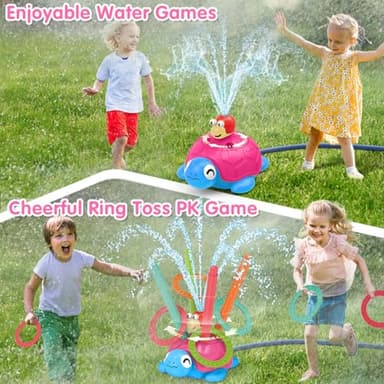 4-in-1 Turtle Water Sprinkler for Kids Summer Toys, Outdoor Toys for Toddlers, Kids Sprinkler Water Toys, Backyard Games for Summer Fun, Backyard Games Splash Water Toys Gifts for Boys Girls Dogs - Image 3