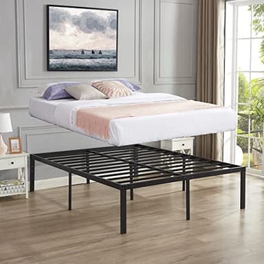 VECELO 18" Full Size Metal Platform Tall Bed Frame,Heavy Duty Steel Slat/Easy Assembly Mattress Foundation/No Box Spring Needed - Image 4
