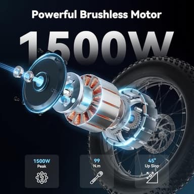 Jasion RetroVolt Electric Bike for Adults,【1500W Peak Motor & 30MPH & 70Miles】 Electric Mountain Bike, Full Suspension Ebikes for Adults, 20" Fat Tire Ebike with 48V 13Ah Battery Electric Dirt Bike - Image 2