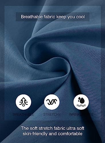 JMIERR Mens Casual Shorts - Cotton Drawstring Summer Hawaiian Beach Stretch Waist Twill Chino Dress Golf Travel Essentials Shorts with Pockets for Men 9 Inch Inseam, 3XL, S3 Blue 2 - Image 4