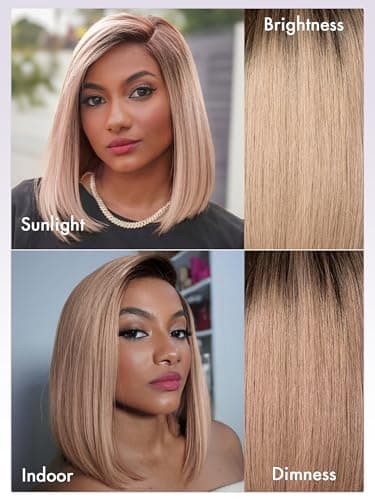 LUVME HAIR Bob Wig 100% Human Hair Wigs Glueless Lace Front 200% Density 10 Inches Ash Blonde Bob, Pre Cut Plucked Hd Lace Short Wig Ready To Go Natural Color Straight Bleached Knots Side Part - Image 6
