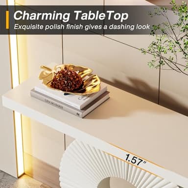 Tribesigns Modern Console Table with Geometric Base, 40 inch Wood Entryway Table Sofa Table Narrow Long, Contemporary Accent Table for Living Room, Entryway, Hallway - Image 7