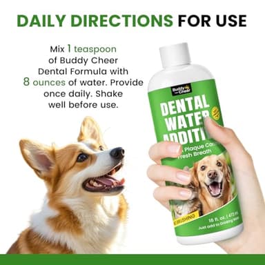 Dog Breath Freshener – Enzymatic Dog Dental Water Additive for Teeth Claning – Freshens Breath & Reduces Tartar – Easy Mouthwash Cleaner for Teeth & Gums – No Brushing Needed, Uncented, 16oz - Image 9
