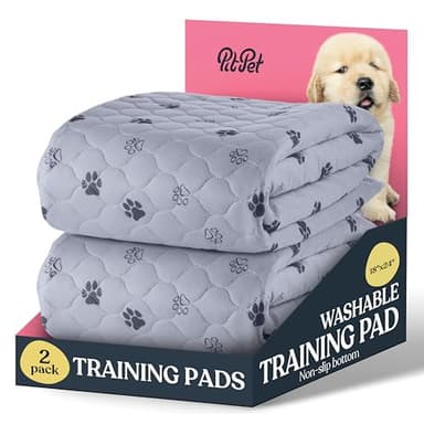 Super Absorbent Washable Pee Pads for Dogs - 2-Pack Superior Reusable Puppy Pads Pet Training Pads –100% Waterproof Dog Pee Pad Protects Against Urine Leakage Non-Slip Grip Prevents Slipping& Bunching - Image 1