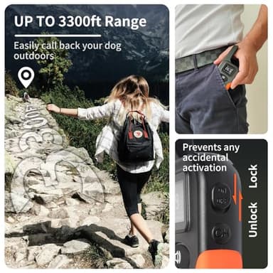 PaiPaitek No Shock Dog Training Collar with Remote 3300ft Range, Strong Vibrating Dog Collar Beep and Vibrate Only, Waterproof & Rechargeable Vibration Collar for Small Medium Large Dogs - No Prongs - Image 4