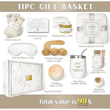 Gift Baskets for Women,11PC Care Package with Moon Lamp,Grief,Get Well Soon After Surgery,Birthday,Think of You,Thank You,Sympathy - Image 2