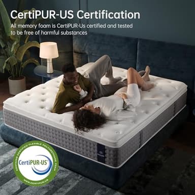 DCOOLAULTRA Queen Mattress 14 Inch,Medium Firm Hybrid with Memory Foam& Individually Wrapped Pocket Coils for Support,CertiPUR-US Certified - Image 7