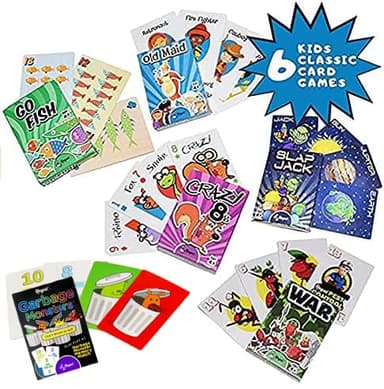 Regal Games Card Games for Kids - Go Fish, Crazy 8's, Old Maid, Slap Jack, Garbage Monster, War - Simple & Fun Classic Family Table Games - Games May Vary (6 Set) - Image 2