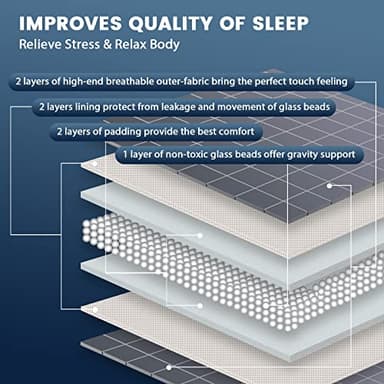 CuteKing Weighted Blanket for Adults (15lbs, 48"x72", Full, Grey) Heavy Blanket for 140-150lbs, Weighted Blanket for Cooling & Heating with Premium Glass Beads, Soft Thick Blanket for Adult All-S - Image 3