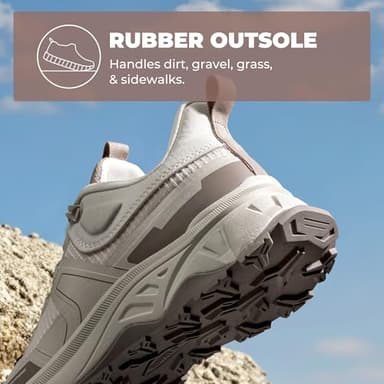 NORTIV 8 Women's Lightweight Hiking Shoes Quick Laces Outdoor Fashion Sneakers Gladiator,Size 8.5,Khaki,SNHS239W - Image 3