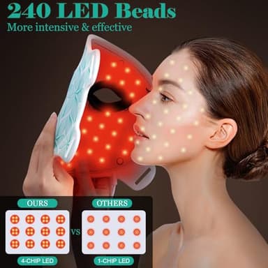 biuufish Red Light Therapy for Face, 7＋1 Colors LED Face Mask Light Therapy with 850NM Near-infrared, Portable Rechargeable Red Light Therapy Mask Skin Care Device at Home and Travel for Anti-Aging - Image 2