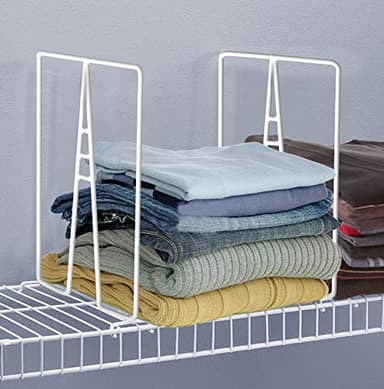 Urban Deco 8PK Shelf Dividers for Wire Shelves Closet Shelf Divider Organizer Wire Shelf Dividers for Closet Organization,Shelves,Bedroom,Kitchen,Cabinet Storage Easy to Install-White - Image 7