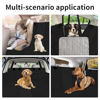 Easy-Going Waterproof Dog Car Seat Cover for Back Seat with Storage Pocket, Leakproof Washable Heavy Duty Scratch Proof Nonslip Durable Protector Covers for Cars Trucks and SUVs (59"x63", Black) - Image 3