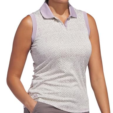 adidas Women's Ultimate365 Jacquard Sleeveless Polo Shirt - Image 3