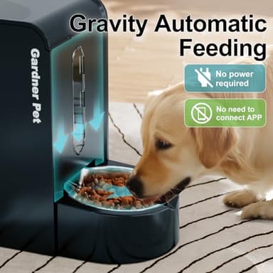 Gardner Pet Automatic Gravity Food Feeder and Water Dispenser, 1.8 Gallons*2 Stainless Steel Two-in-One Set Large Capacity Dispenser for Pets Dogs, Puppies, Kittens (Dark Blue) - Image 3