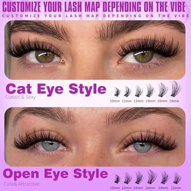 EYDEVRO Wispy Lash Clusters Natural Eyelash Clusters 9-18mm Cluster Eyelash Extensions CD Curvature 192 Pcs Manga Cluster Lashes Individual Lashes DIY Lash Extensions - Image 3