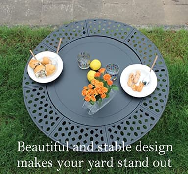 OutVue 36 Inch Fire Pit with 2 Grills, Wood Burning Fire Pits for Outside with Lid, Poker and Round Waterproof Cover, BBQ& Outdoor Firepit & Round Metal Table 3 in 1 for Patio, Picnic, Party - Image 6