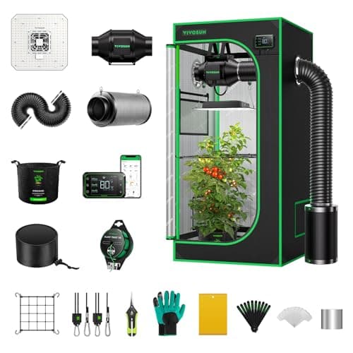 VIVOSUN GIY Smart Grow Tent System 2x2, WiFi-Integrated Grow Tent Kit, with Automate Ventilation and Circulation, Schedule Full Spectrum 100W LED Grow Light, and GrowHub E42A Controller - Image 1