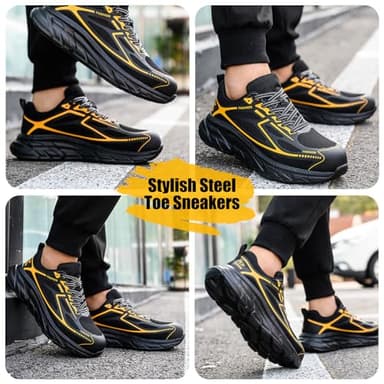 Steel Toe Shoes for Men Women Composite Toe Work Sneakers Comfortable Indestructible Safety Shoes Lightweight Breathable Construction Sneakers Puncture Proof Air Cushion - Image 6