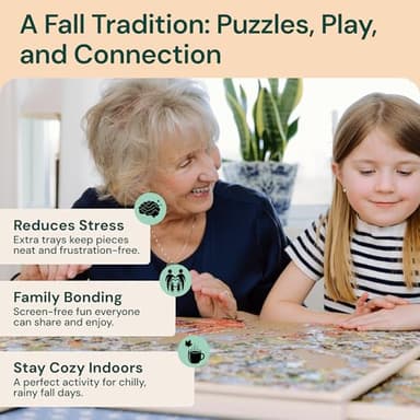 PlayVibe 1000 Piece Rotating Puzzle Board with Drawers and Cover - Jigsaw Puzzle Table with Cover & 4 Compartments - 22” x 30 Portable Wooden Lazy Susan and Spinning Accessory - Image 2