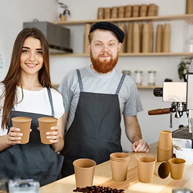 Lamosi 200 Pack 8 oz Kraft Paper Cups, Brown Disposable Paper Coffee Cups, Unbleached Paper Cups for Hot/Cold Beverage Party Home Office - Image 6