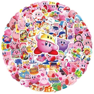100PCS Cartoon Kirby Stickers for Kids,Vinyl Waterproof Decal for Water Bottle Laptop Toy Sticker for DIY Decorate Bumper Phone Hard Hat Kids Teens Gifts (Kirb) - Image 7