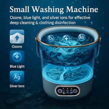 Portable Foldable Washing Machine 16.1L / 4 Gal, Foldable Washing Machine, Easy To Use, Quiet and User Friendly, Great for Dorms Small Apartments and Travelling, 3 Modes - Image 5