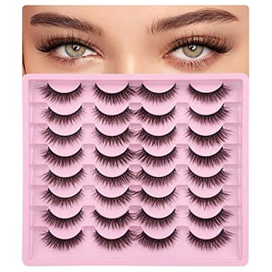 Lashes Natural Look Wispy Fasle Eyelashes 12mm Short Faux Mink Eyelashes Cat Eye Natural Strip Lashes Pack by Zegaine 16 Pairs - Image 4