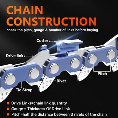NEOTEC 16 Inch Chainsaw Chain 3/8" LP Pitch .043" Gauge 55 Drive Links - Fits Stihl MS170, MS171, MS180c - R55(3 Chains) - Image 3