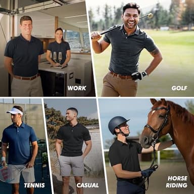BOOJO 5 Pack Polo Shirts for Men - Quick Dry Moisture Wicking Performance Short Sleeve Mens Golf Shirts for Work Athletic - Image 5