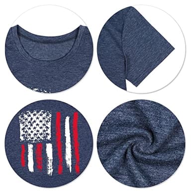 Patriotic Shirts for Women American Flag Shirt 4th of July Tshirt Graphic Tees Casual Short Sleeve Tee Top - Image 4