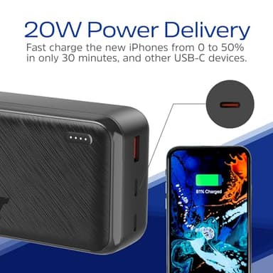 Energizer 30000mAh Portable Charger 22.5W Power Bank Fast Charging Battery Pack with Daul USB-C Ports and USB-A Port Compatible with iPhone 16 15 14 13 12, Samsung, Android Devices, Tablets_UE30055PQ - Image 4