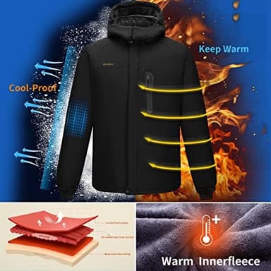 Men's Winter Skiing Jacket Waterproof Warm Snow Fleece LiningCoat Mountain Hooded Windproof Rain Jacket S-6XL - Image 4