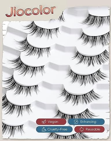 Natural Lashes That Look Like Extensions Strip Lashes Natural Look Thin Band Wispy Eyelashes 13mm Cat Eye False Eyelashes Foxy Eye Lashes 12 mm 7 Pairs S10 - Image 5